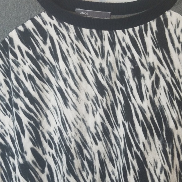 Vince Brushstroke Zebra Striped Knit Top - Picture 6 of 6